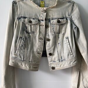 Denim Jacket with Button Closure
